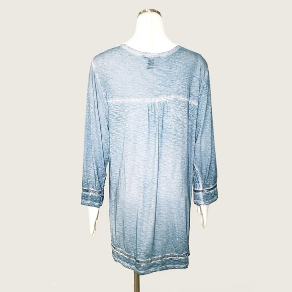 Style&co. Mock Denim Drawstring Shirt - Picture 8 of 9